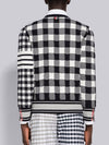 4-Bar Stripe Funmix Gingham Jacquard Cardigan Navy - THOM BROWNE - BALAAN 3