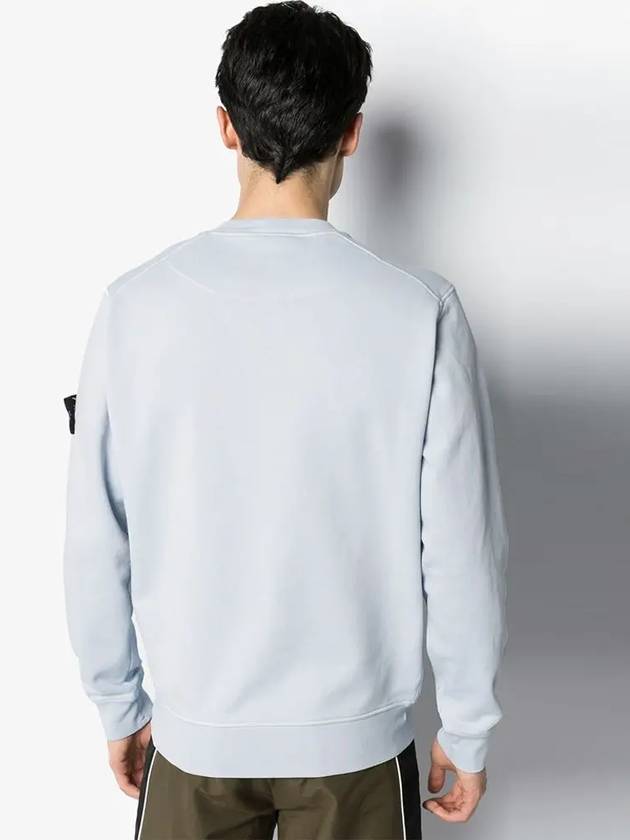 Garment Dyed Cotton Crewneck Sweatshirt Sky Blue - STONE ISLAND - BALAAN 5