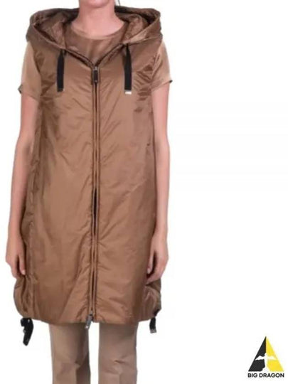 Greengi Water Repellent Hooded Padded Vest Camel - MAX MARA - BALAAN 2