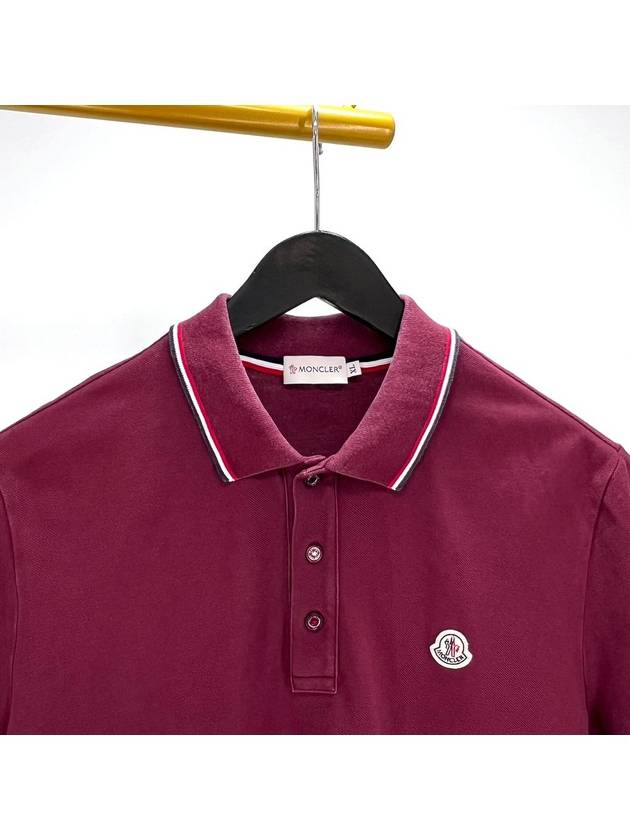 Short sleeve collared t shirt burgundy XL size - MONCLER - BALAAN 4