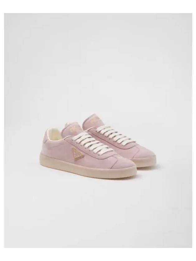 Suede Low Top Sneakers Alabaster Pink - PRADA - BALAAN 2