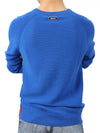 Round neck knit blue long sleeve tee - IKALOOOK - BALAAN 3