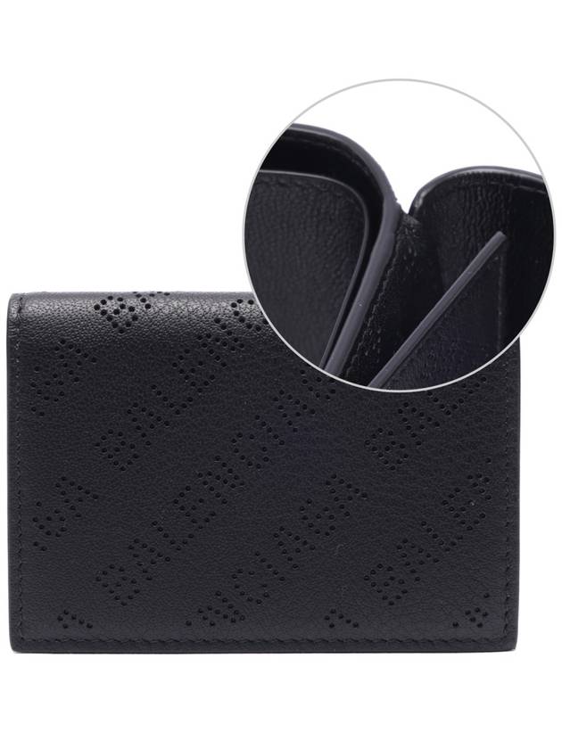 logo perforated mini wallet black - BALENCIAGA - BALAAN.