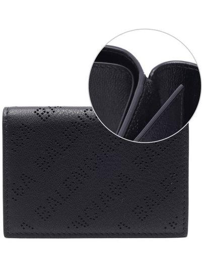 Logo Perforated Half Wallet Black - BALENCIAGA - BALAAN 2