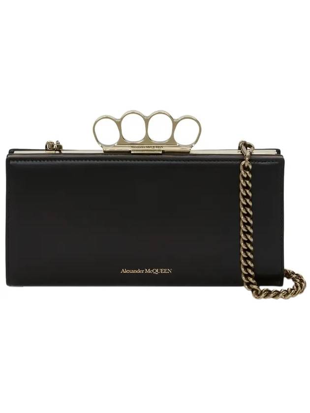 4-Ring Chain Clutch Bag Black - ALEXANDER MCQUEEN - BALAAN 1