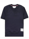 Women's Loopback Cotton Short Sleeve T-Shirt Navy - THOM BROWNE - BALAAN 2