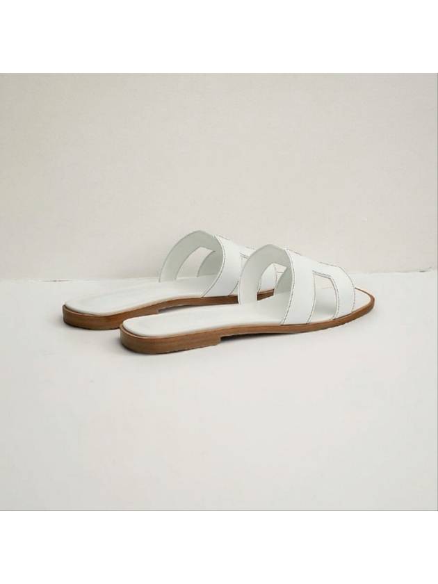 Oran Calfskin Slippers Blanc - HERMES - BALAAN 7