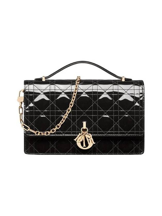 Miss Top Handle Patent Shoulder Bag Black - DIOR - BALAAN 1