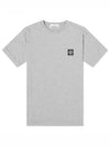 Men's Garment Dying Embroidered Logo Patch Short Sleeve T-Shirt Grey - STONE ISLAND - BALAAN 2