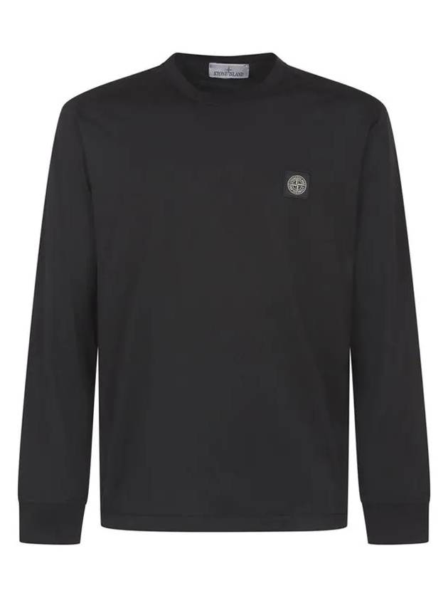 Chest Patch Long Sleeve T-Shirt Black - STONE ISLAND - BALAAN 3