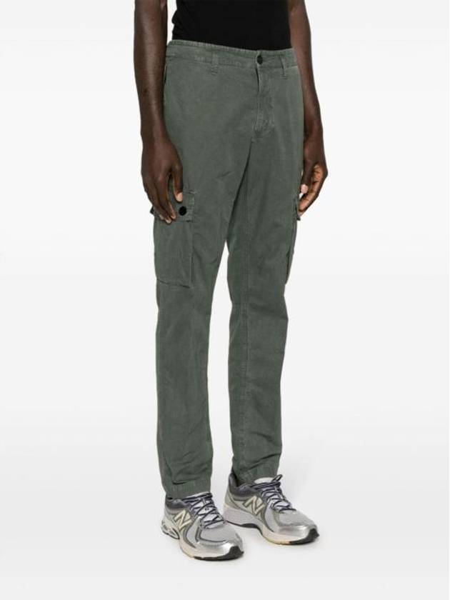 Wappen Patch Old Treatment Slim Fit Cargo Straight Pants Musk Green - STONE ISLAND - BALAAN 4