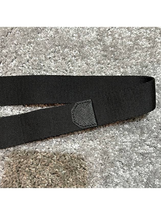 Logo Buckle Woven Nylon Tape Belt Black - PRADA - BALAAN 6