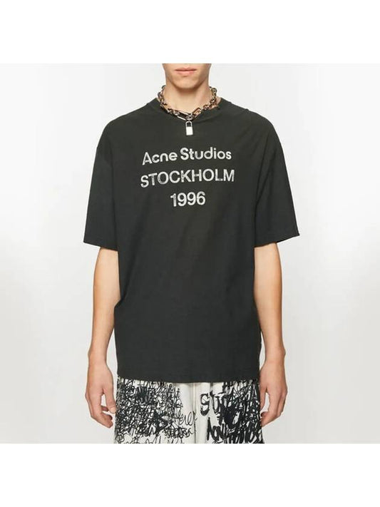 Logo Print Cotton Short Sleeve T-Shirt Fade Black - ACNE STUDIOS - BALAAN 2