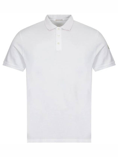 Neck Logo Patch Print Polo Shirt White - MONCLER - BALAAN 2