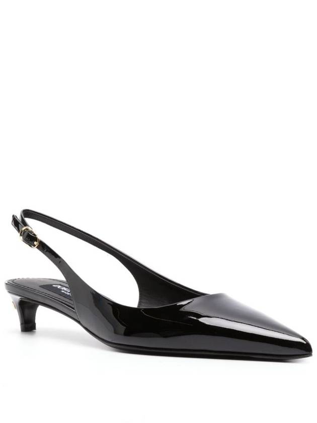 Pointed Toe Patent Calfs Slingback Heels Black - DOLCE&GABBANA - BALAAN 5