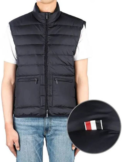 RWB Tab Zip-Up Pocket Vest Navy - THOM BROWNE - BALAAN 2