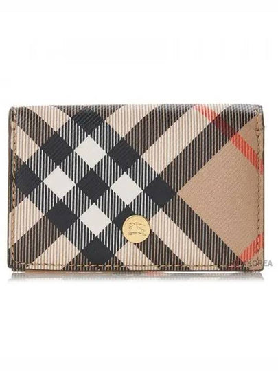 Check Half Wallet Beige - BURBERRY - BALAAN 2