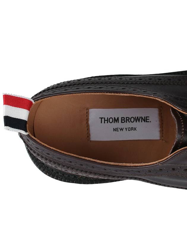 Men's Three Stripes Tab Classic Leather Brogue Brown - THOM BROWNE - BALAAN 9