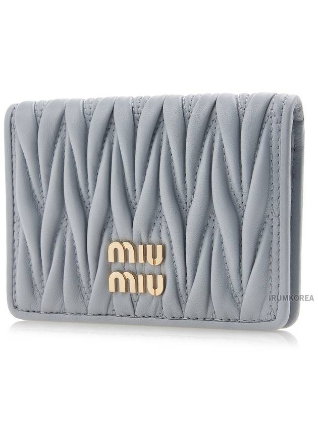 Matelasse Nappa Leather Card Wallet Grey - MIU MIU - BALAAN 3