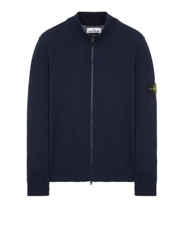 Soft Cotton Knit Zip-Up Jacket Navy - STONE ISLAND - BALAAN 2