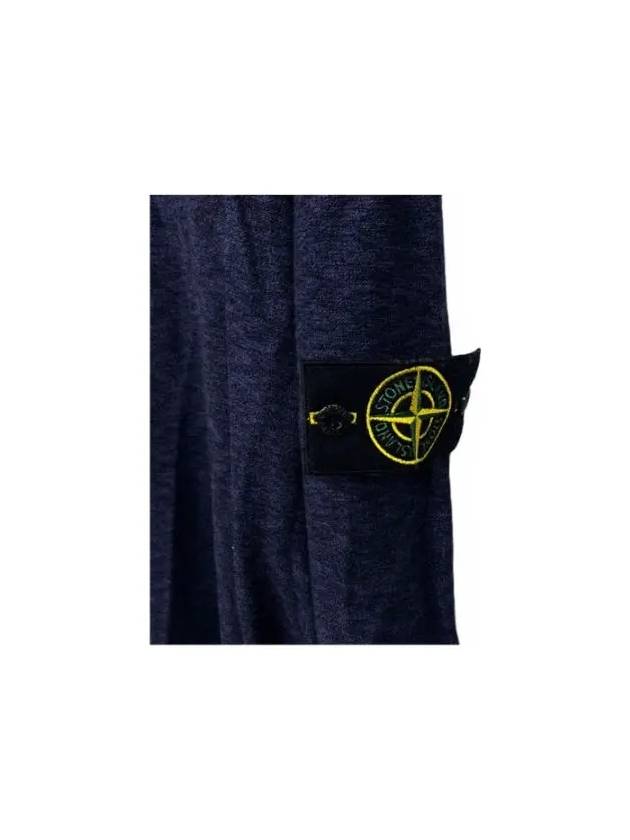 Wappen Crew Neck Wool Blend Long Sleeve T-Shirt Navy - STONE ISLAND - BALAAN 4