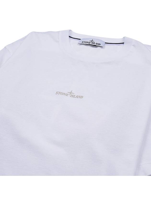 Logo Print Short Sleeve T-Shirt White - STONE ISLAND - BALAAN 5