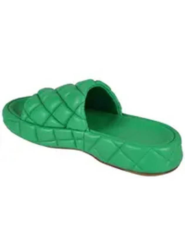 Quilted Leather Slippers Green - BOTTEGA VENETA - BALAAN 5