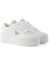 Downtown Bold Leather Low Top Sneakers White - PRADA - BALAAN 3