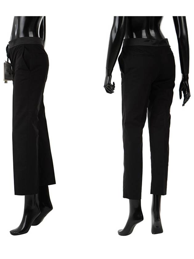 Women's Stretch Cotton Slacks Black - MONCLER - BALAAN.