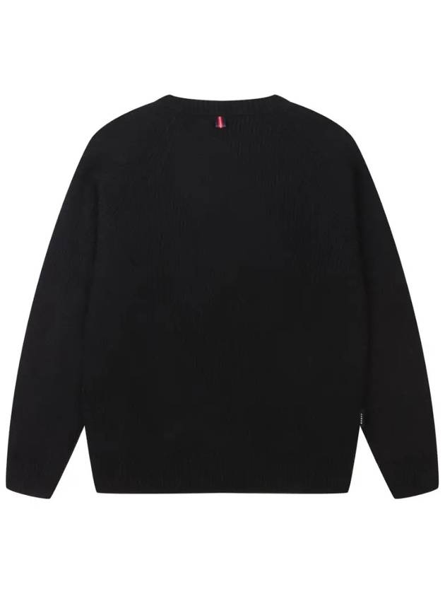 Men's Cashmere Round Windproof Sweater Black - ONOFF - BALAAN 3