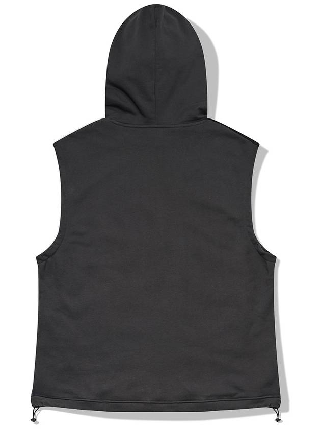 Shirring Sleeveless Hoodie Black - PHOS333 - BALAAN 2