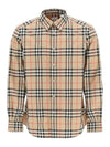 Check Cotton Poplin Shirt Archive Beige - BURBERRY - BALAAN 1