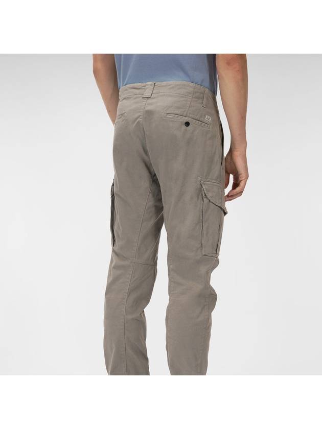 Lens Patch Stretch Satin Cargo Straight Pants Grey - CP COMPANY - BALAAN 4