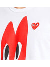 Men's Big Heart Play Short Sleeve TShirt White P1T224 - COMME DES GARCONS - BALAAN 3