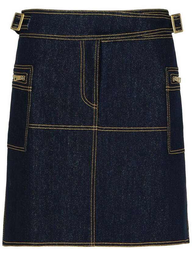 Etro Dark Blue Denim Miniskirt - ETRO - BALAAN 1