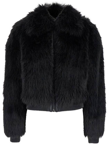 Black Oversized Collar Jacket In Faux-Fur Woman - MICHAEL KORS - BALAAN 1