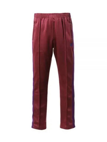 Narrow Track Pant Poly Smooth WINE NS247 Poly Smooth Narrow Track Pants - NEEDLES - BALAAN 1