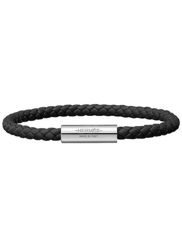 goliath silver bracelet black - HERMES - BALAAN 1