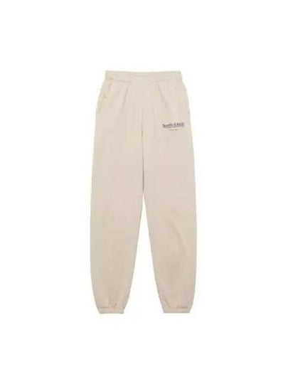 Logo Print Banding Pants Casual Track Pants Cream - SPORTY & RICH - BALAAN 2