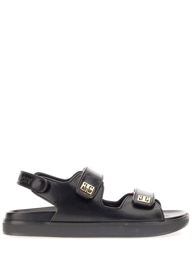 4G Strap Leather Flat Sandals Black - GIVENCHY - BALAAN 2