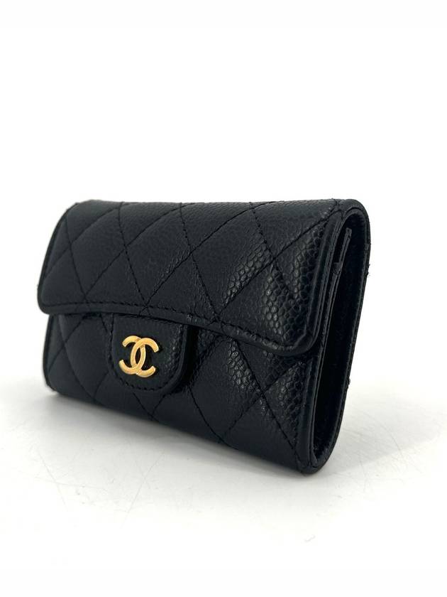 Classic caviar gold flap card wallet - CHANEL - BALAAN 4