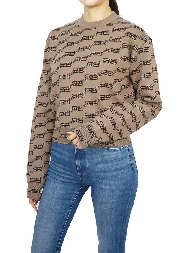 BB Icon Jacquard Knit Top Brown - BALENCIAGA - BALAAN 6