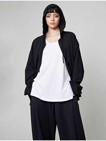 Hooded Long Sleeve Shirt Black - ATHPLATFORM - BALAAN 1