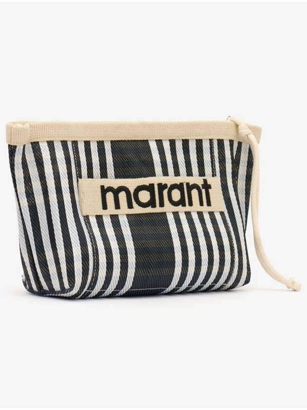 Embroidered Logo Pouch Bag Black - ISABEL MARANT - BALAAN 3