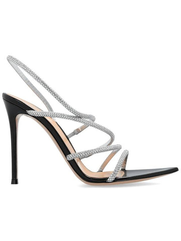 Gianvito Rossi Heeled Sandals Crystal Ettie, Women's, Silver - GIANVITO ROSSI - BALAAN 1