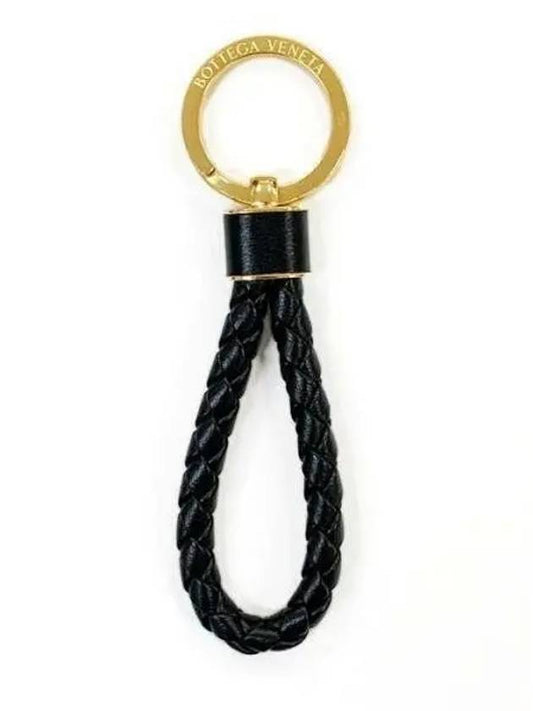 Intrecciato Lambskin Key Holder Black - BOTTEGA VENETA - BALAAN 2