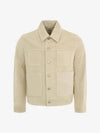 Button Suede Jacket Beige - AMI - BALAAN 2