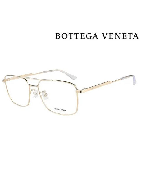 Eyewear Double Bridge Square Metal Eyeglasses Gold - BOTTEGA VENETA - BALAAN.
