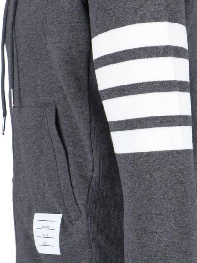 Engineered 4 Bar Diagonal Zip Up Hoodie Dark Grey - THOM BROWNE - BALAAN 4