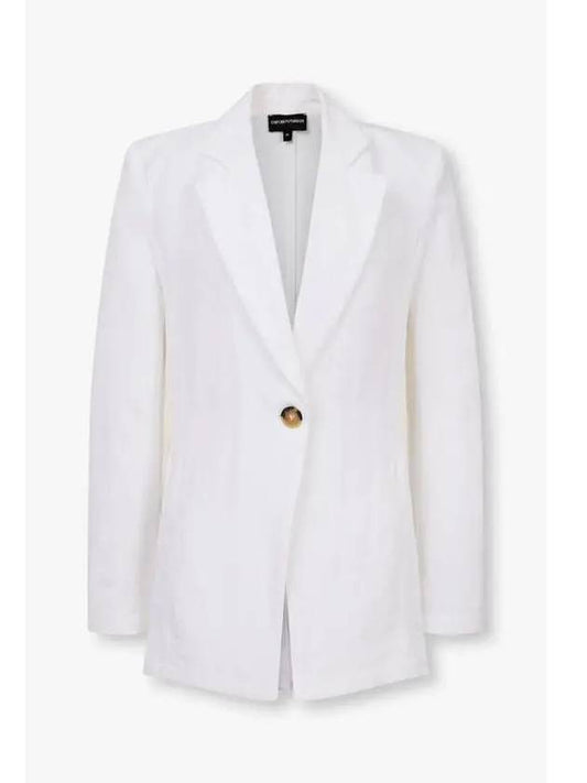 Women s Ribbon Panel One Button Jacket White - EMPORIO ARMANI - BALAAN 1